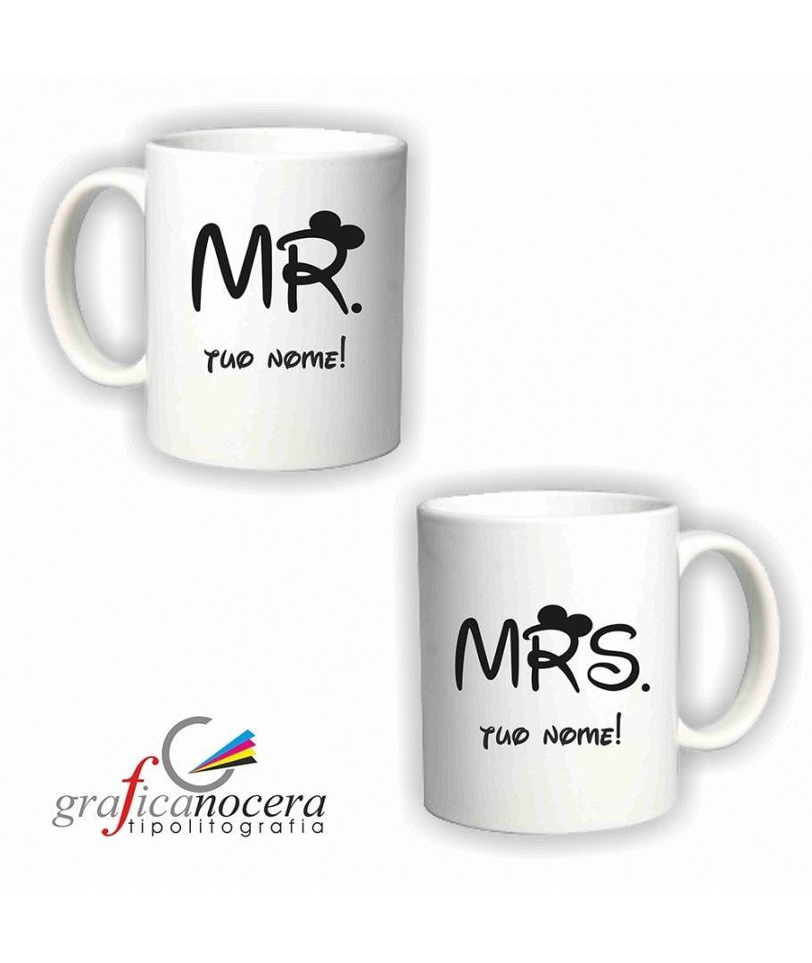 Coppia tazze Mr/Mrs personalizzate con nome