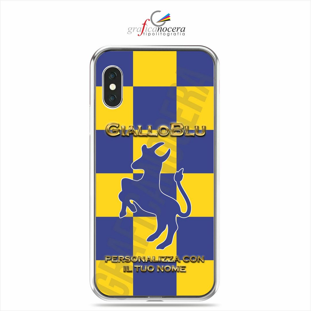 Cover in Gomma Parma Personalizzata con Nome per smartphone Iphone / Samsung / Huawei / Xiaomi