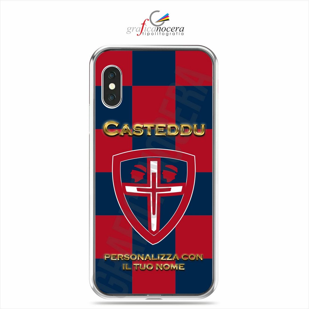 Cover in Gomma Cagliari Personalizzata con Nome per smartphone Iphone / Samsung / Huawei / Xiaomi