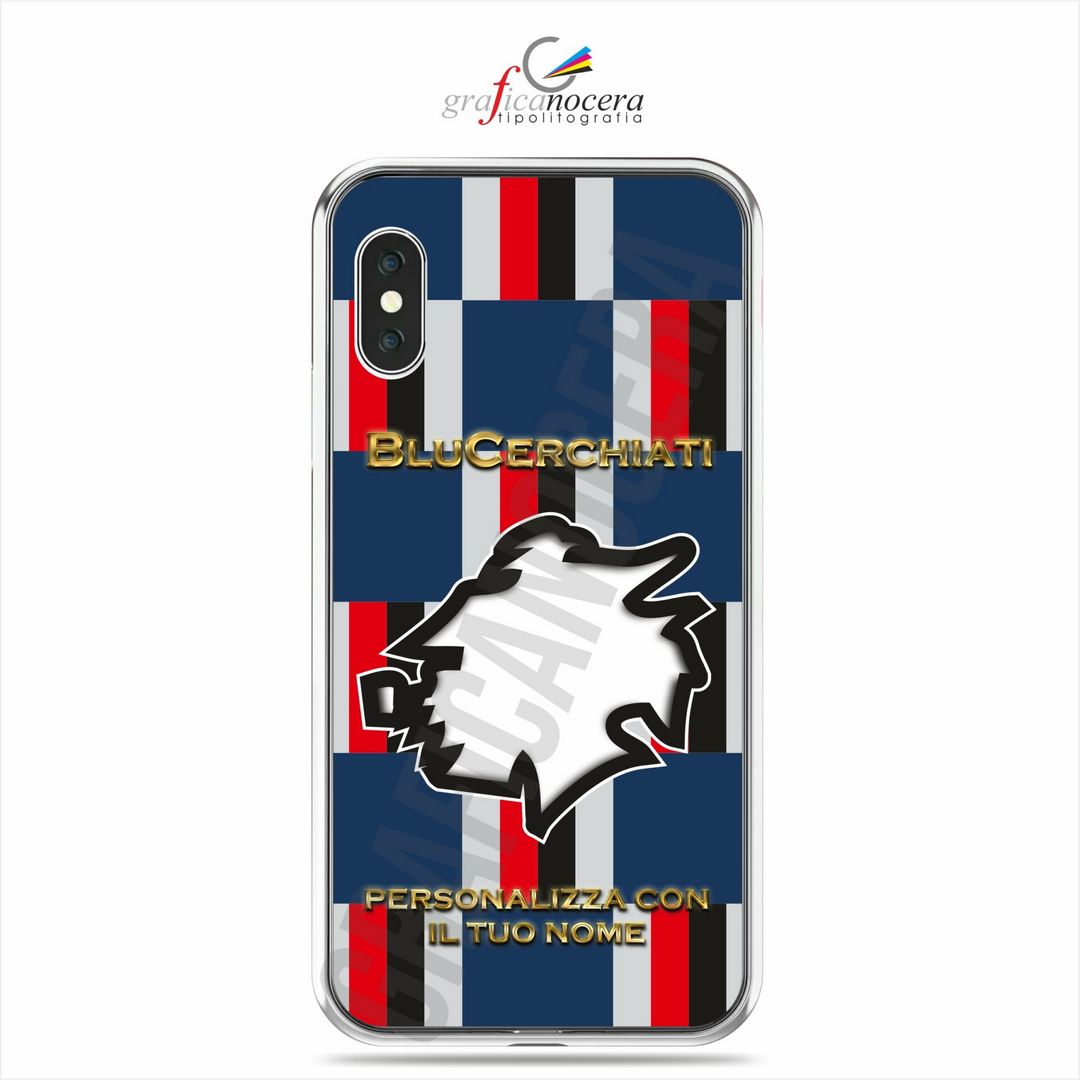Cover in Gomma Sampdoria Personalizzata con Nome per smartphone Iphone / Samsung / Huawei / Xiaomi