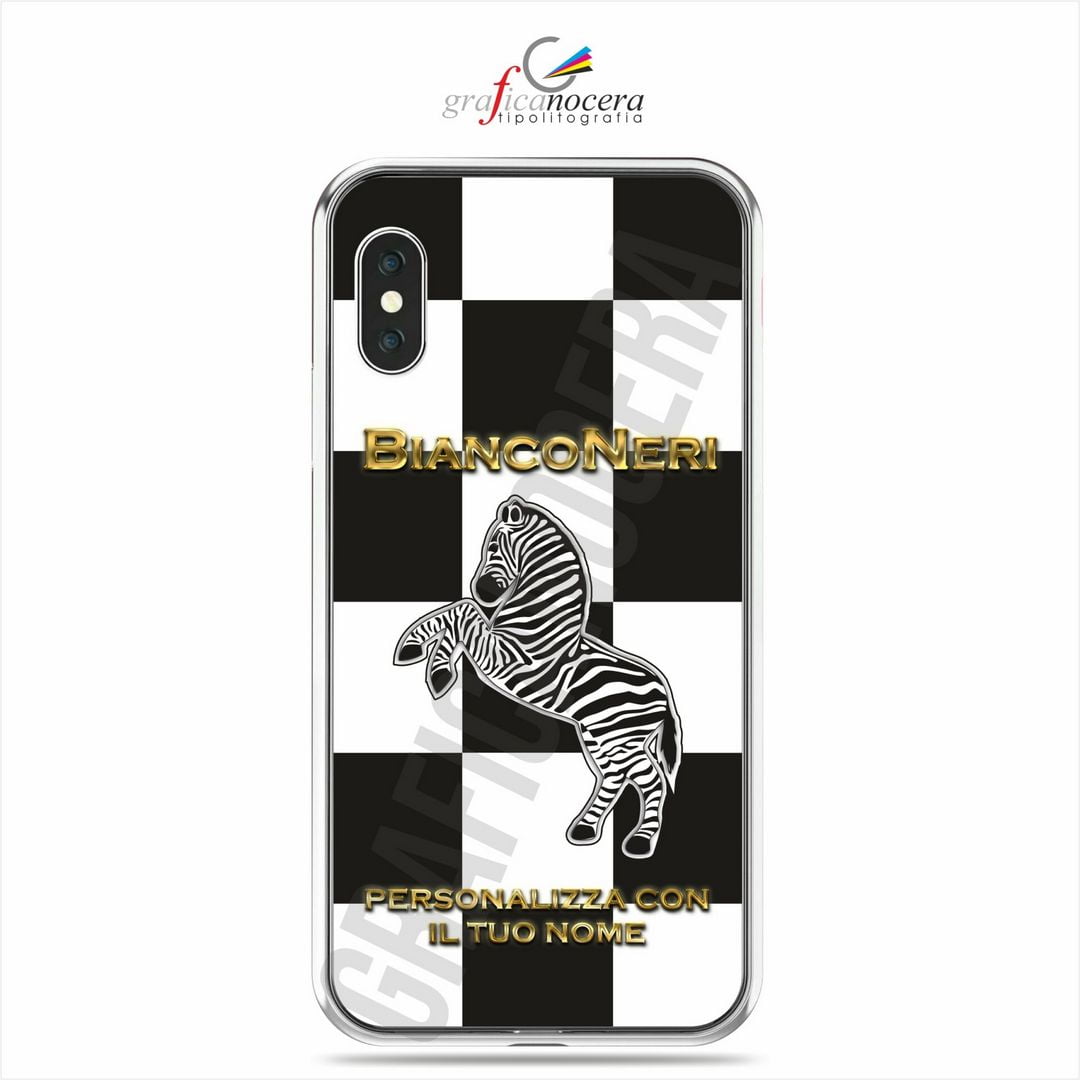 Cover in Gomma Juventus Personalizzata con Nome per smartphone Iphone / Samsung / Huawei / Xiaomi