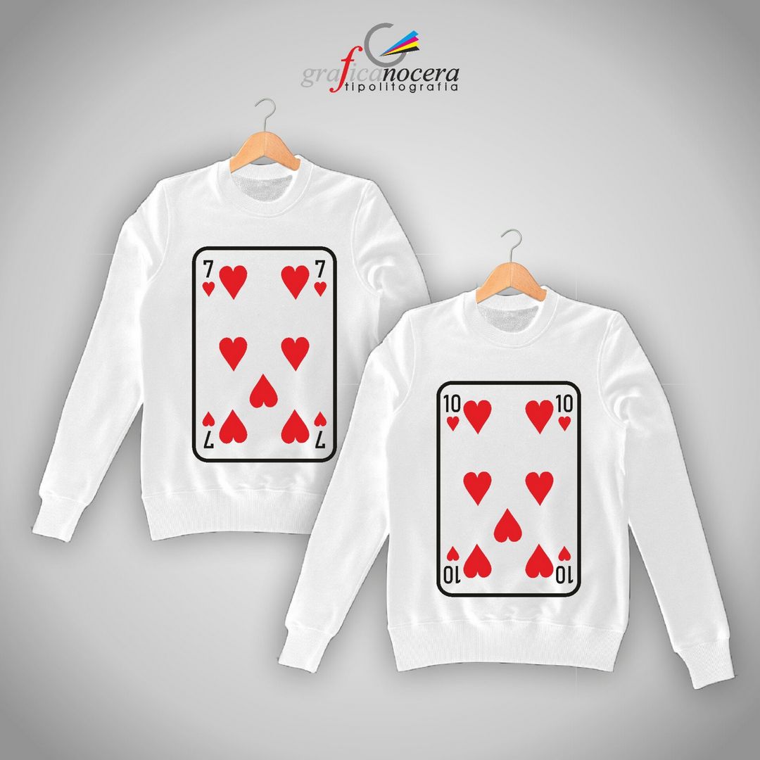 Coppia felpe King/Queen carta poker