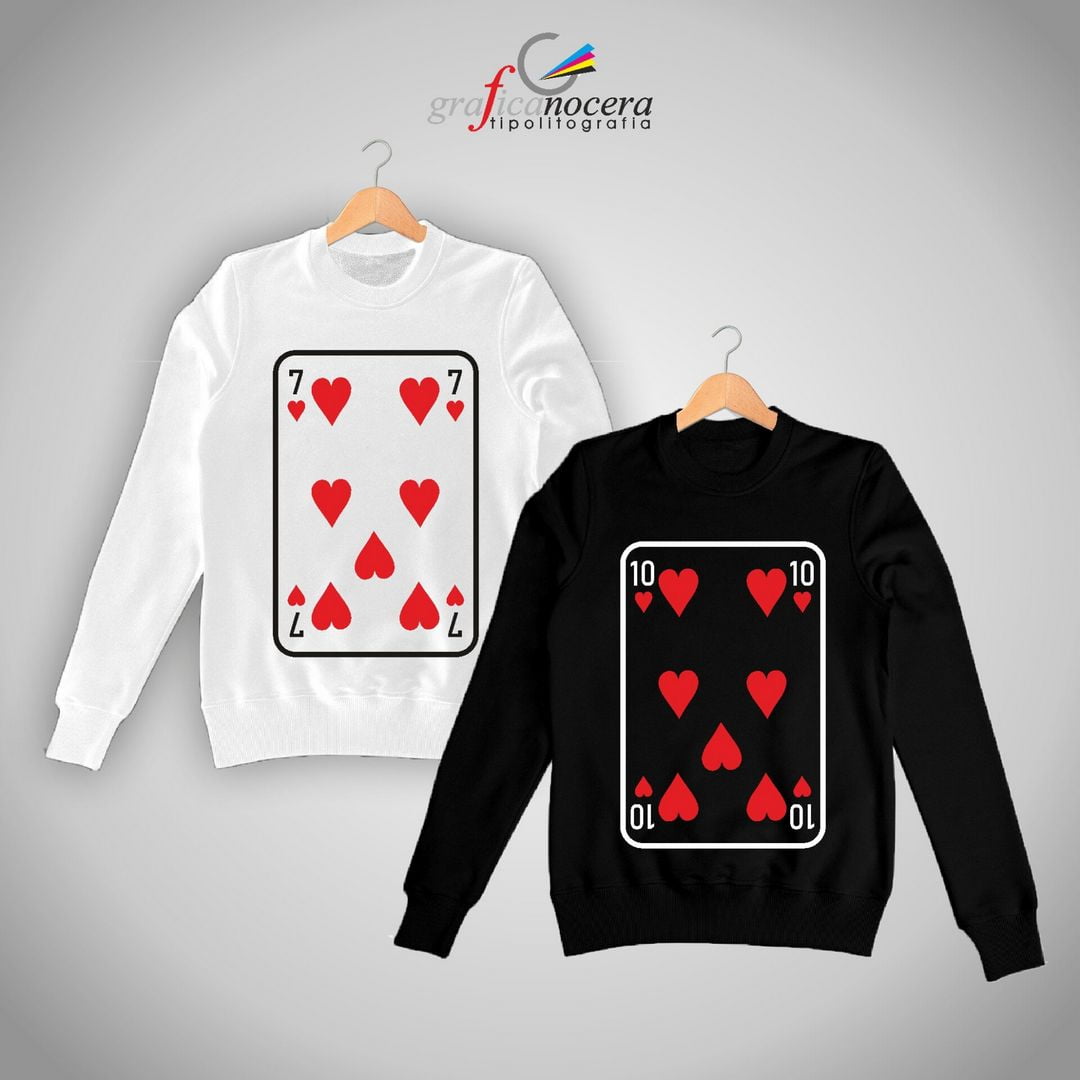 Coppia felpe King/Queen carta poker