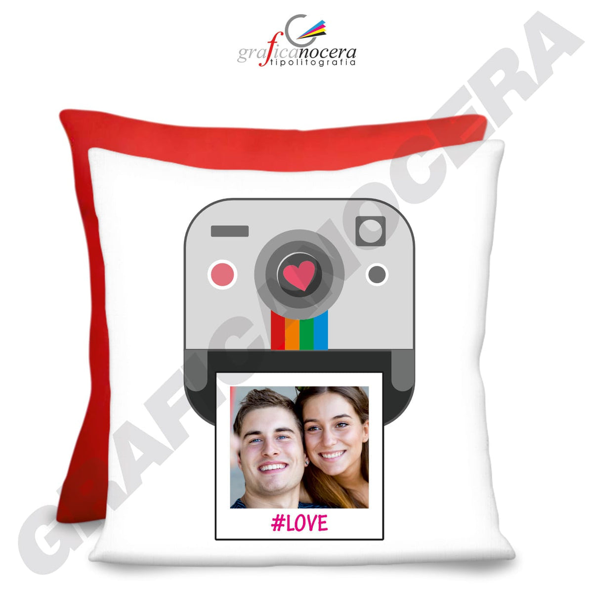 Cuscino Quadrato con Foto Personalizzata idea regalo fidanzata/o famiglia