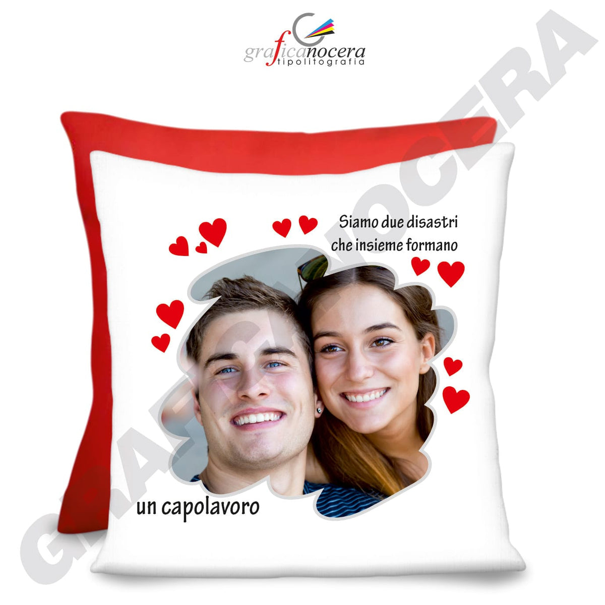 Cuscino Quadrato con Foto Personalizzata idea regalo fidanzata/o famiglia