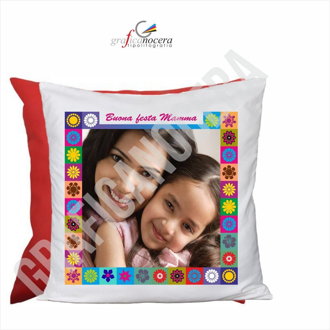 Cuscino Quadrato Festa della Mamma con FOTO PERSONALIZZATA idea regalo