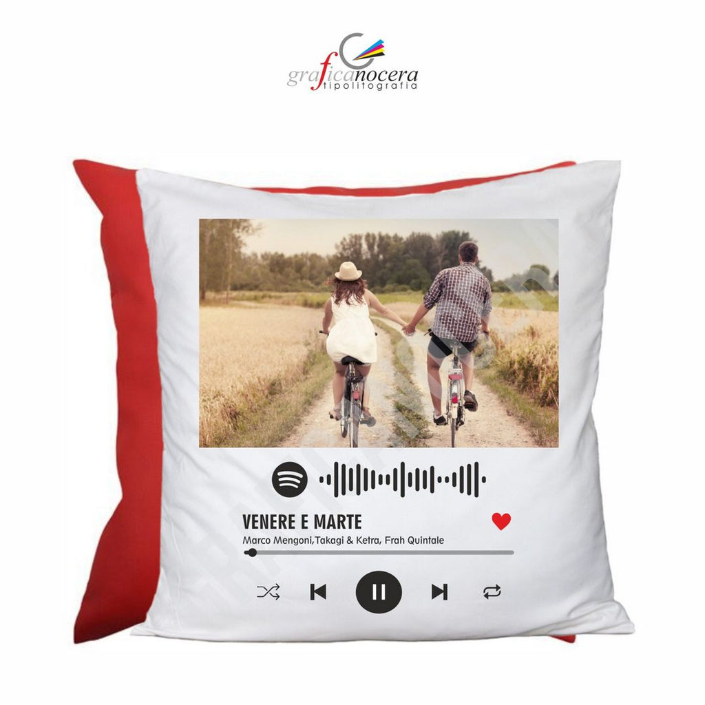 Cuscino Quadrato Personalizzato con il Tuo Spotify Codice e la Tua Foto
