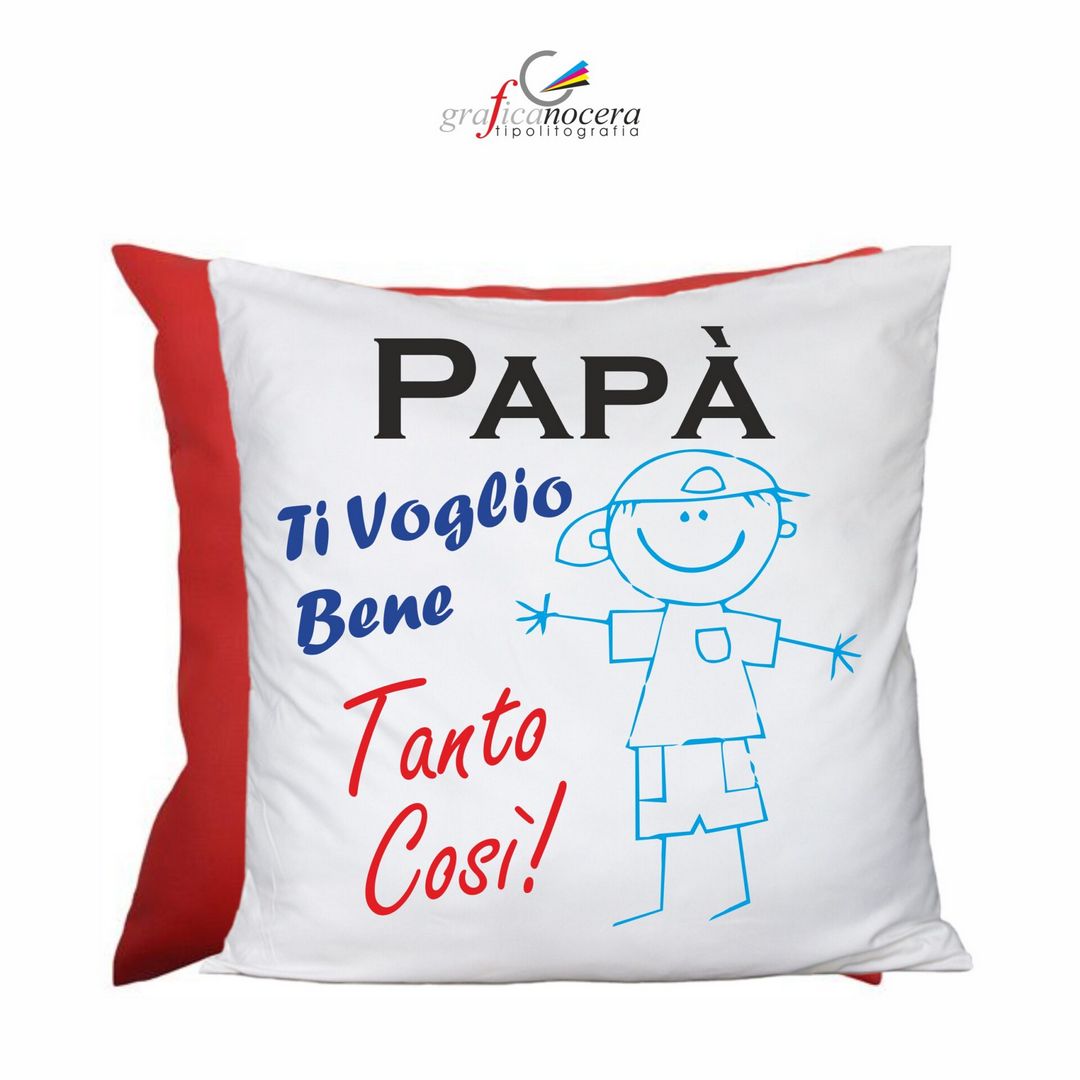 Cuscino Quadrato Festa del Papà Ti Voglio Bene Tanto Così idea regalo