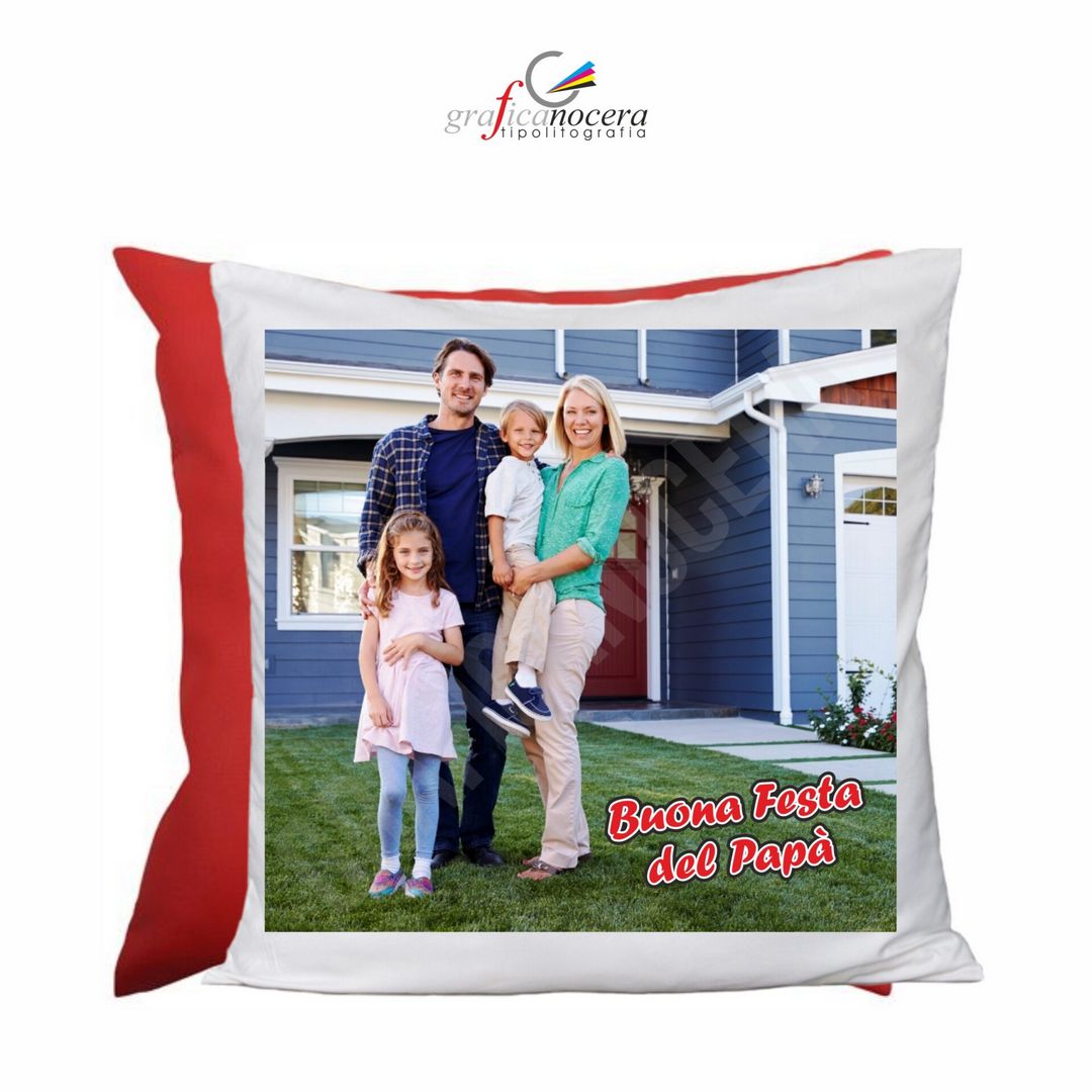 Cuscino Quadrato Festa del Papà con FOTO PERSONALIZZATA idea regalo