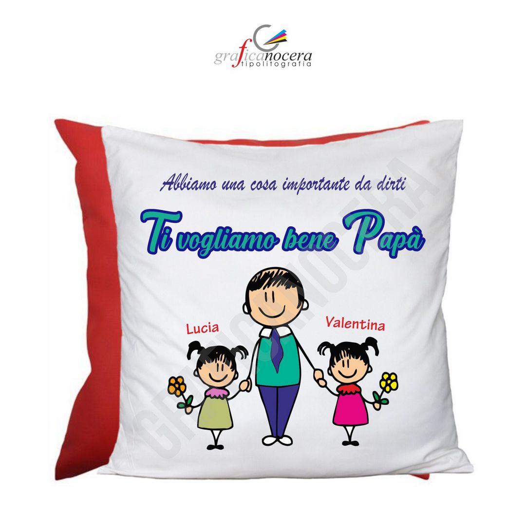 Cuscino Quadrato Festa del Papà con NOME PERSONALIZZATO idea regalo
