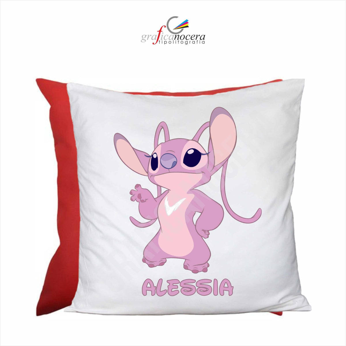 Cuscino Quadrato 40cm X 40cm Angel con Nome Personalizzato idea regalo