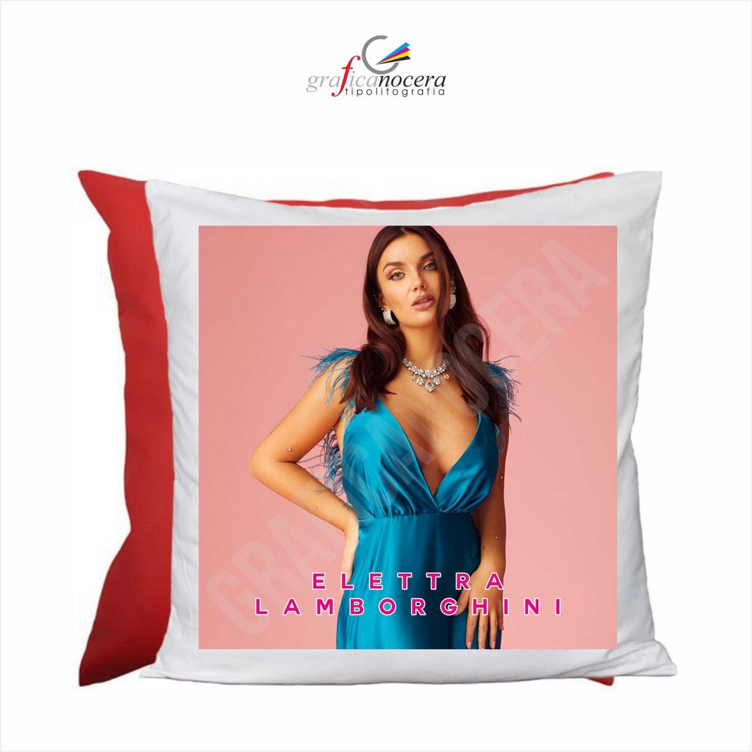 Cuscino quadrato Elettra Lamborghini cantante idea regalo