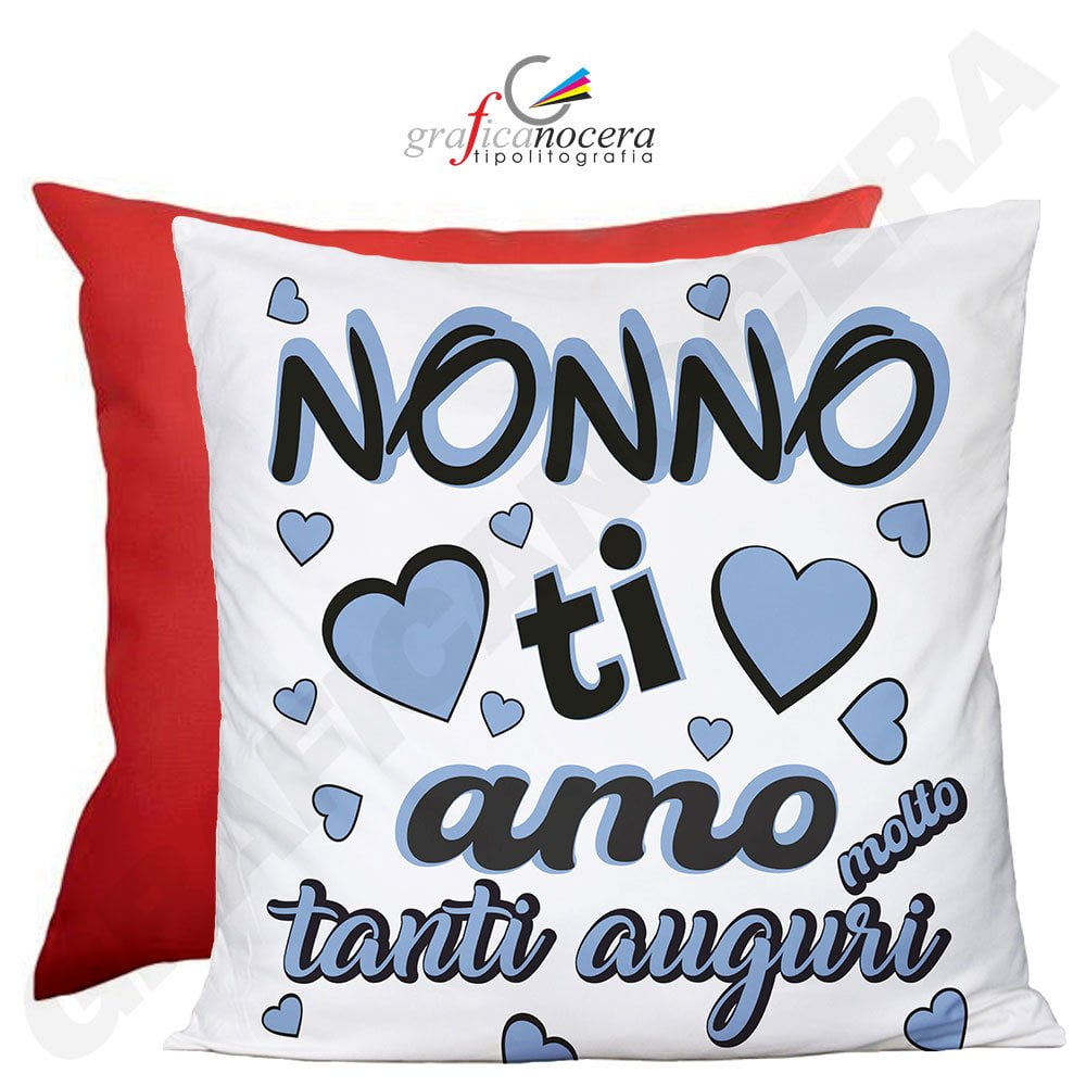FESTA DEI NONNI Cuscino Quadrato Al Miglior Nonno / Alla Migliore Nonna del Mondo idea regalo
