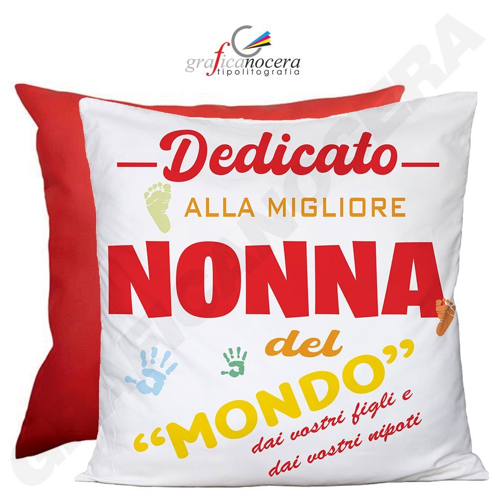 FESTA DEI NONNI Cuscino Quadrato Al Miglior Nonno / Alla Migliore Nonna del Mondo idea regalo