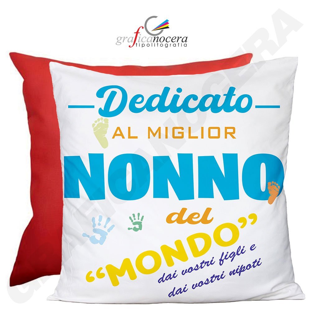 FESTA DEI NONNI Cuscino Quadrato Al Miglior Nonno / Alla Migliore Nonna del Mondo idea regalo
