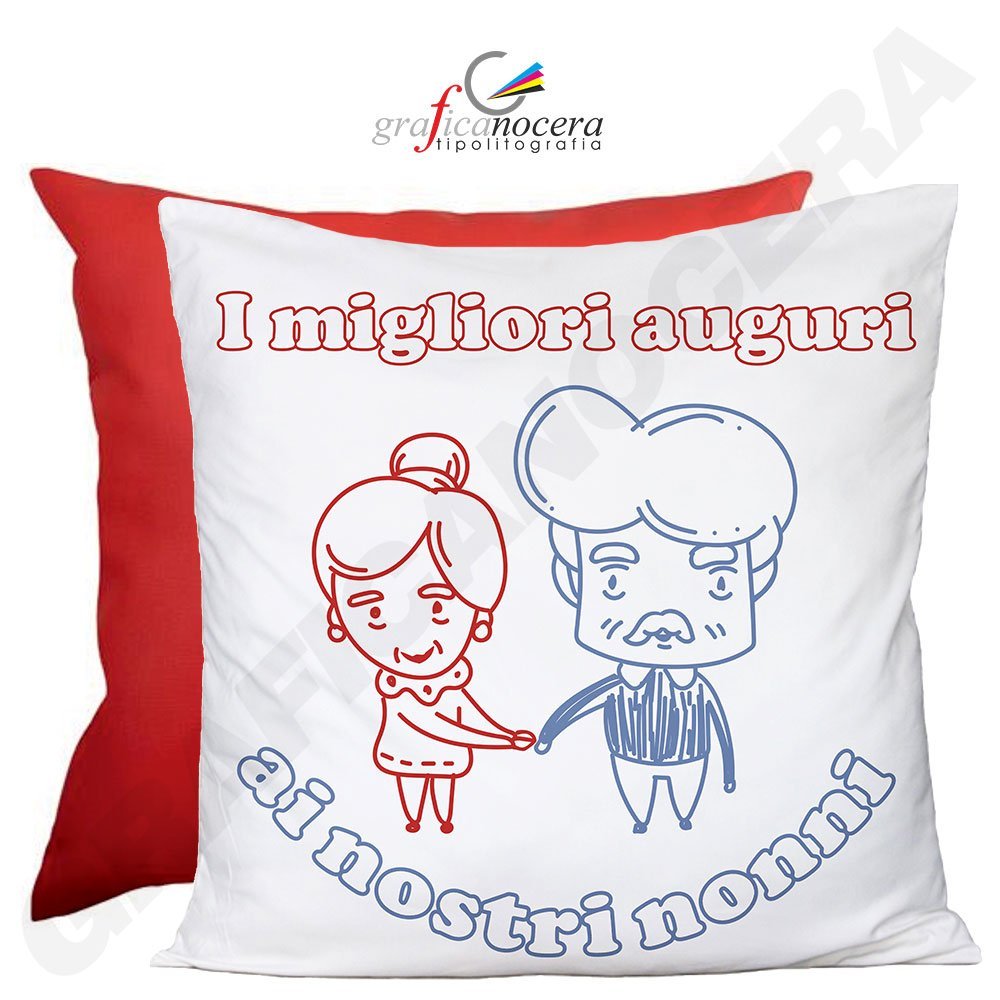 FESTA DEI NONNI Cuscino Quadrato i Migliori Auguri ai Nostri Nonni idea regalo