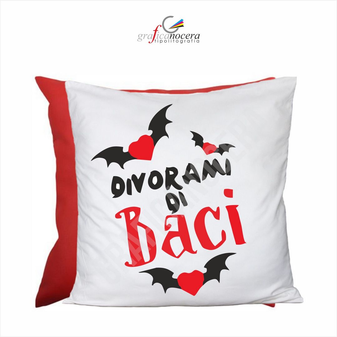Cuscino Quadrato arredo HALLOWEEN Divorami di Baci zucca idea regalo