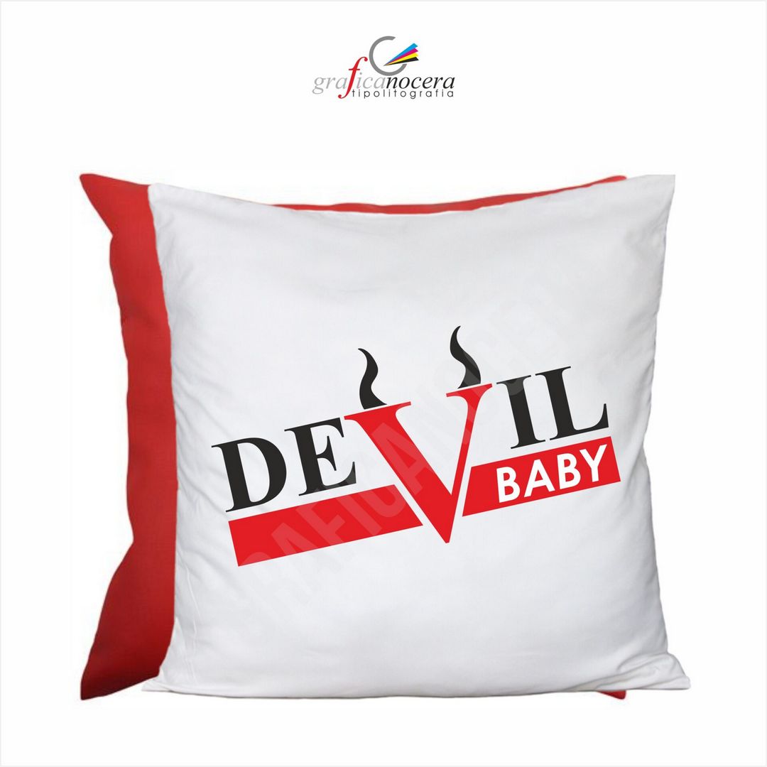 Cuscino Quadrato arredo HALLOWEEN Devil Baby Scherzetto o Dolcetto zucca idea regalo