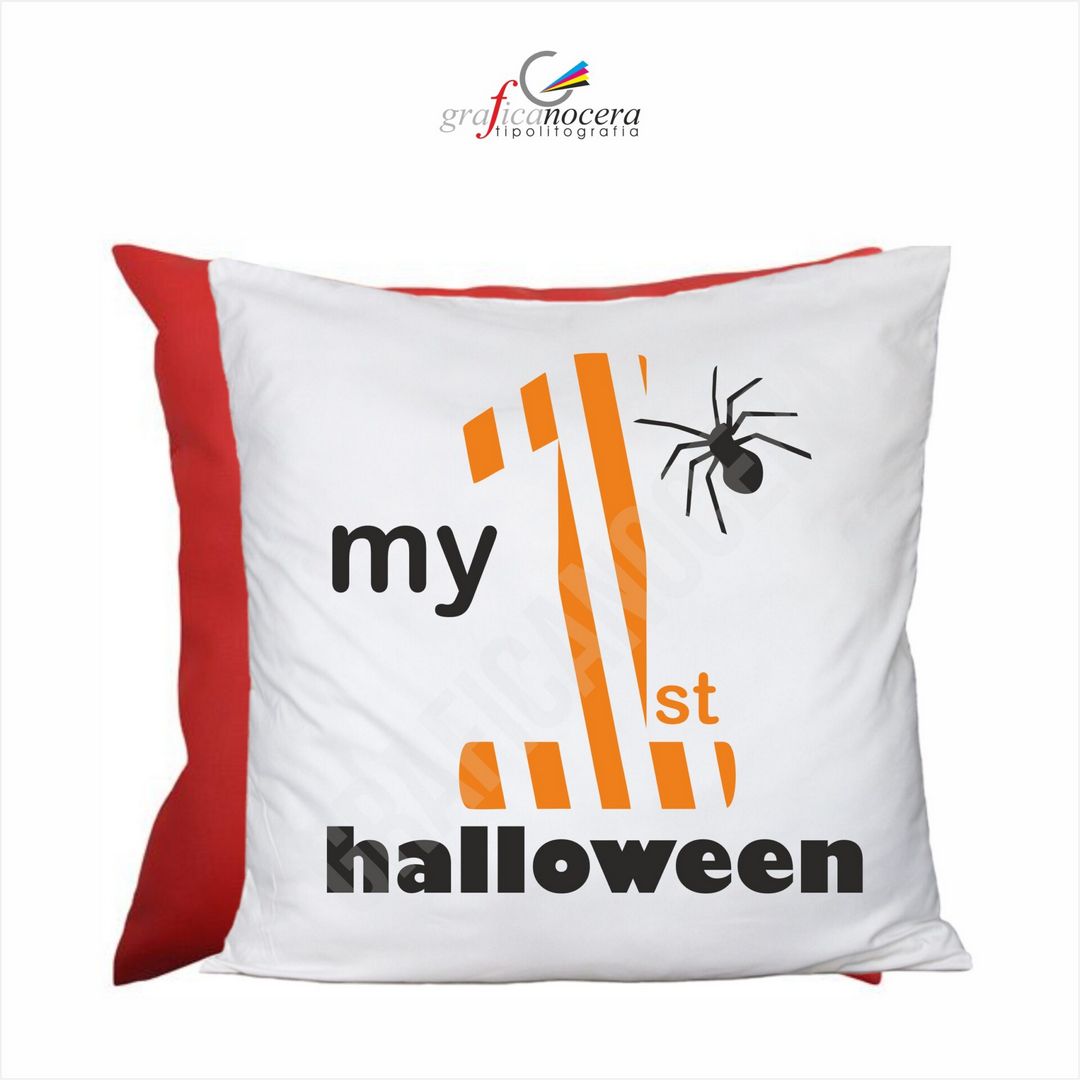Cuscino Quadrato arredo Primo HALLOWEEN Scherzetto o Dolcetto zucca idea regalo