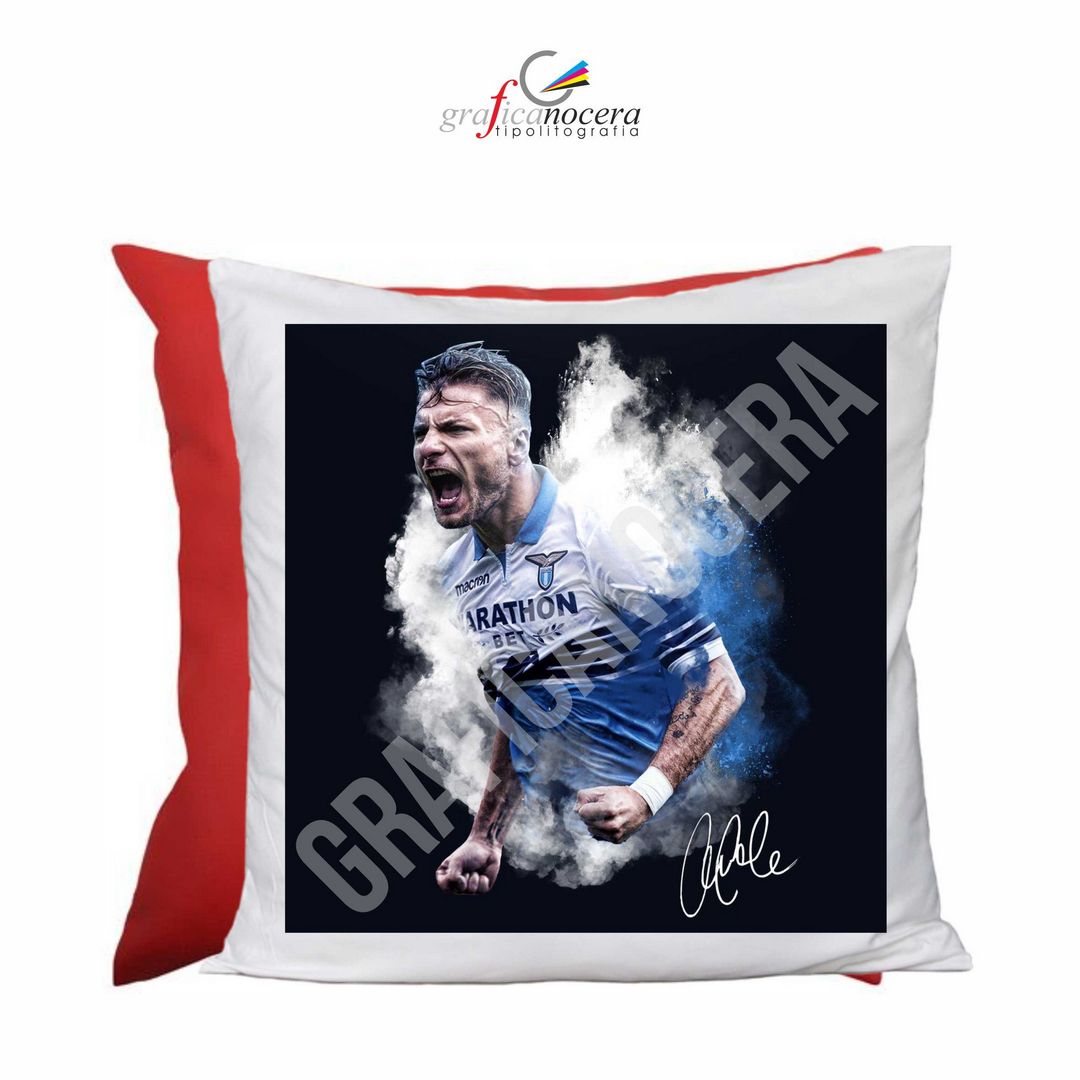 Cuscino quadrato Ciro Immobile Lazio gol idolo Rosso idea regalo