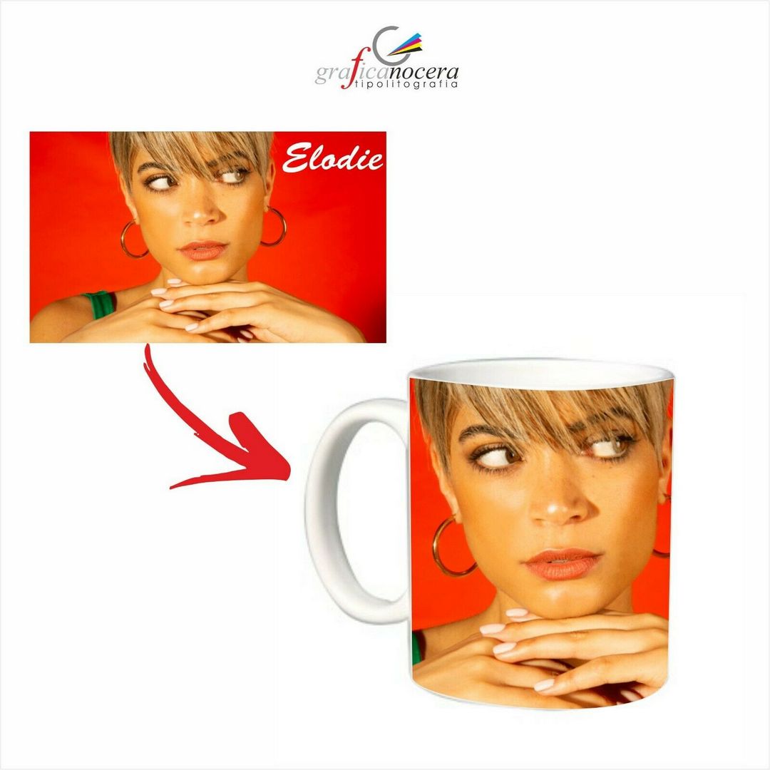 Tazza ELODIE cantante margarita musica cucina idolo lavabile alta qualità regalo
