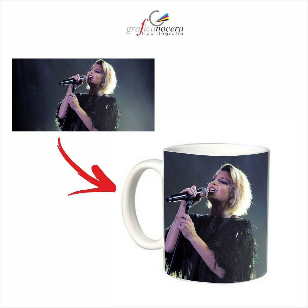 Tazza Emma Marrone amici tv musica cucina idolo lavabile alta qualità regalo
