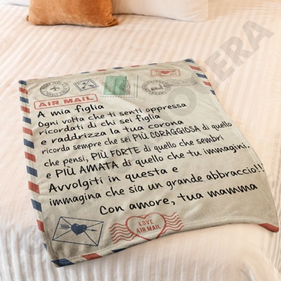Plaid in Pile Dedica Lettera da parte dei genitori ricorrenza idea regalo famiglia figlio figlia