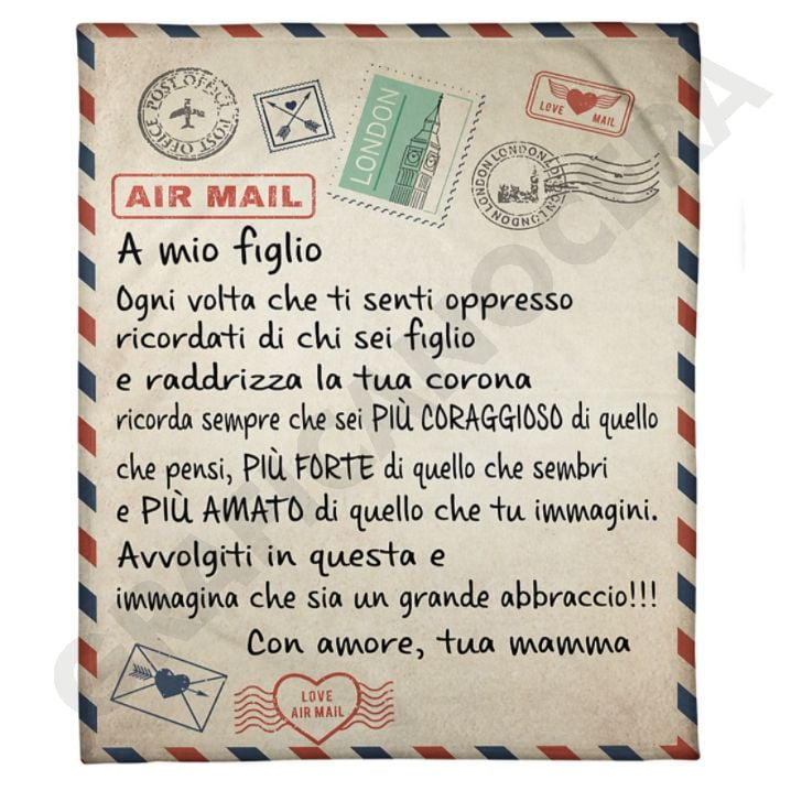 Plaid in Pile Dedica Lettera da parte dei genitori ricorrenza idea regalo famiglia figlio figlia