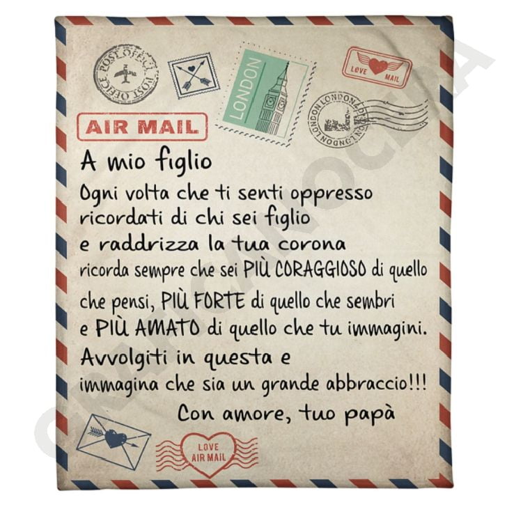 Plaid in Pile Dedica Lettera da parte dei genitori ricorrenza idea regalo famiglia figlio figlia