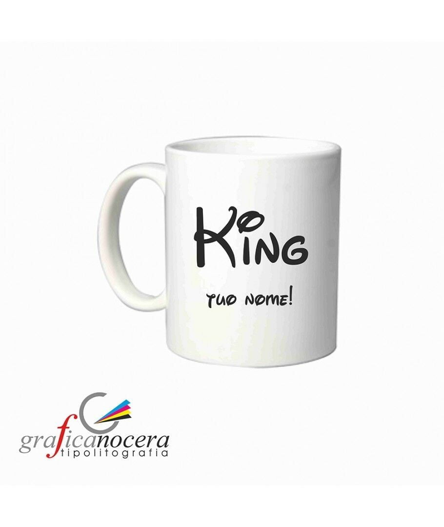 TAZZA "KING" personalizza con il tuo nome ceramica sublimatica cucina lavabile