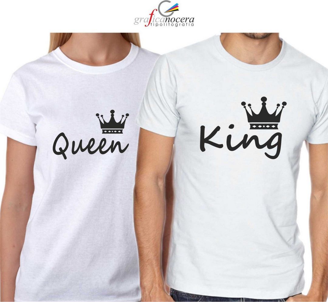 Coppia T-shirt king queen maglia idea regalo sorpresa amore coppia love
