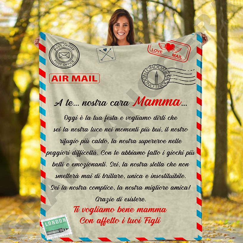 Festa della Mamma Plaid in Pile A te nostra cara Mamma dedica lettera idea regalo
