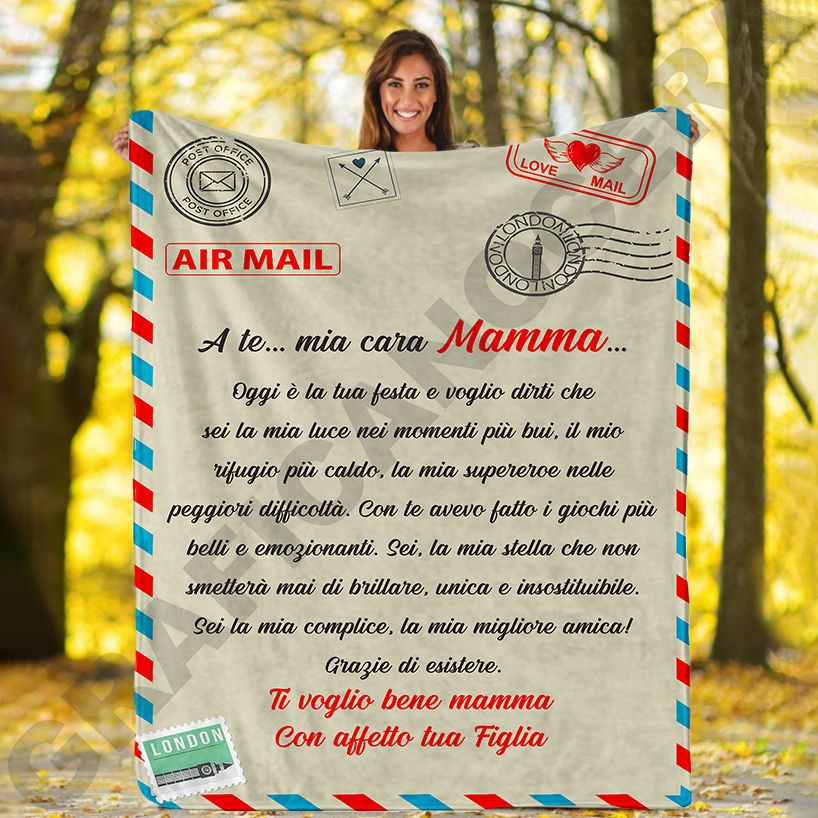 Festa della Mamma Plaid in Pile A te nostra cara Mamma dedica lettera idea regalo