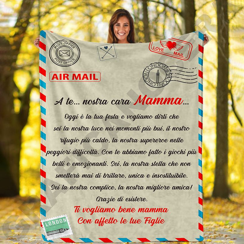 Festa della Mamma Plaid in Pile A te nostra cara Mamma dedica lettera idea regalo