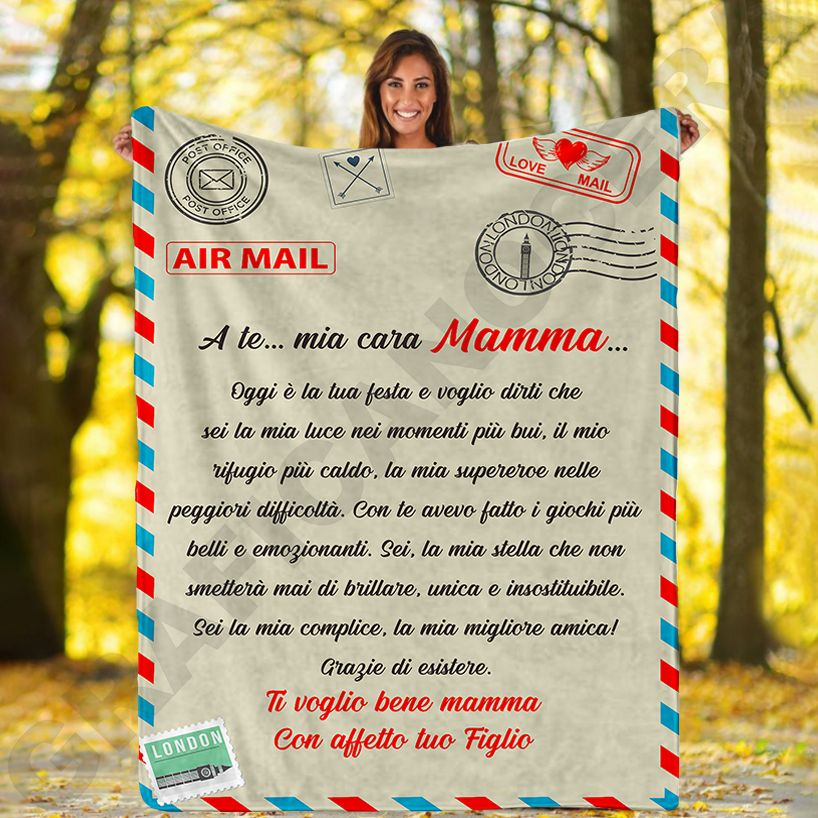 Festa della Mamma Plaid in Pile A te nostra cara Mamma dedica lettera idea regalo