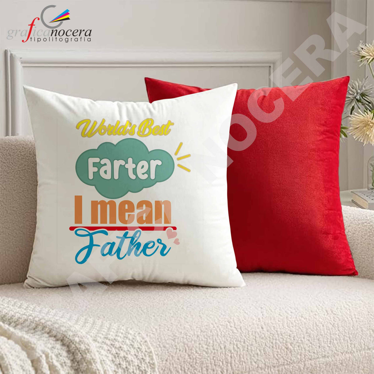 Cuscino quadrato World's Best Farter I mean Father idea regalo