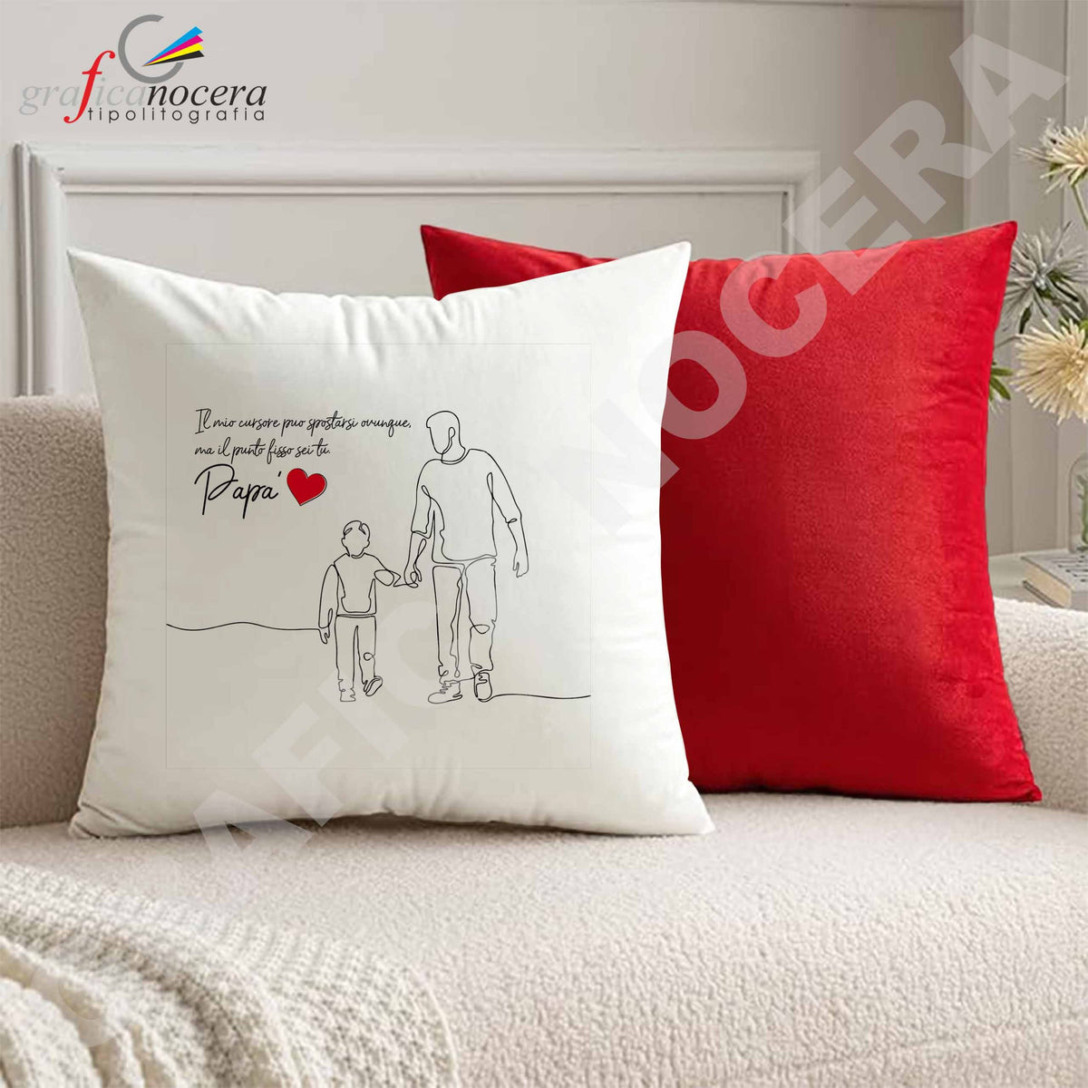 Cuscino quadrato Papà punto fisso idea regalo