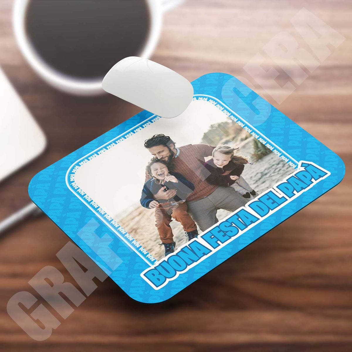 Festa del Papà Tappetino Mouse Pad con FOTO PERSONALIZZATA ufficio idea regalo