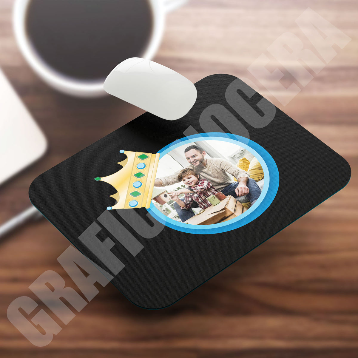 Festa del Papà Tappetino Mouse Pad con FOTO PERSONALIZZATA ufficio idea regalo