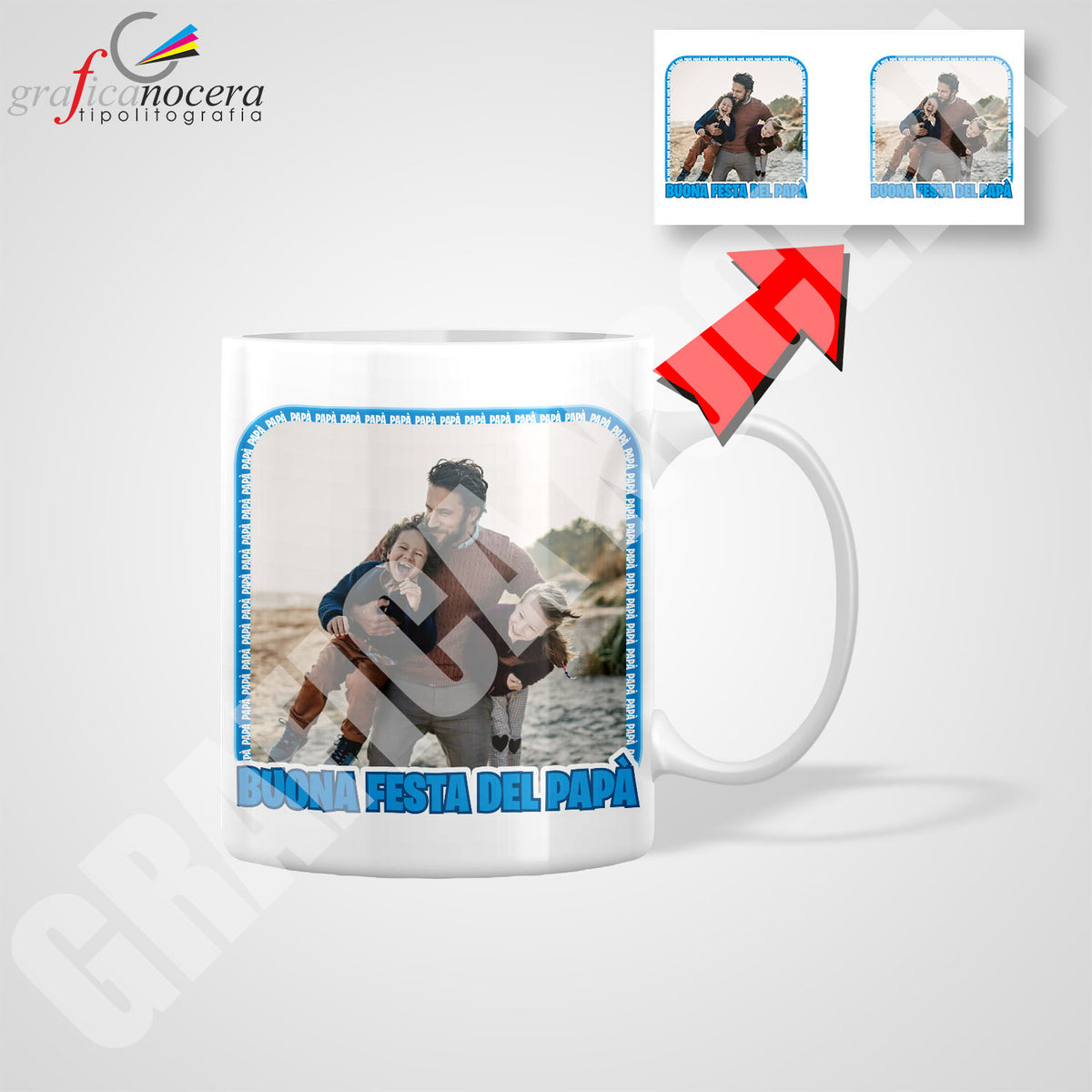 Tazza Festa del Papà con FOTO PERSONALIZZATA idea regalo