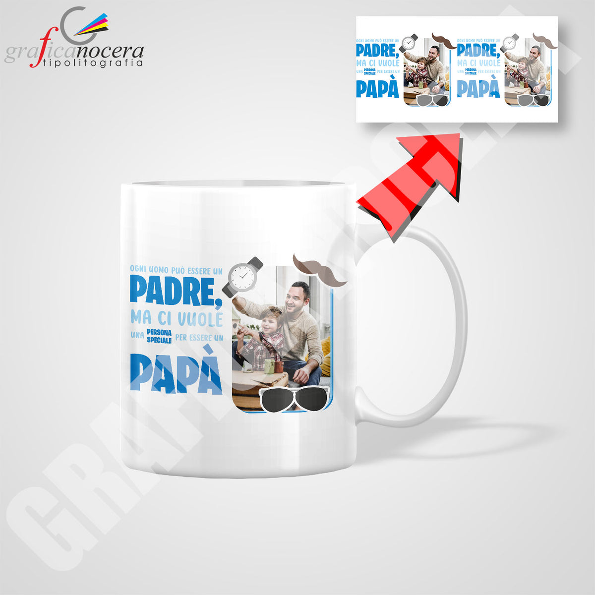 Tazza Festa del Papà con FOTO PERSONALIZZATA idea regalo