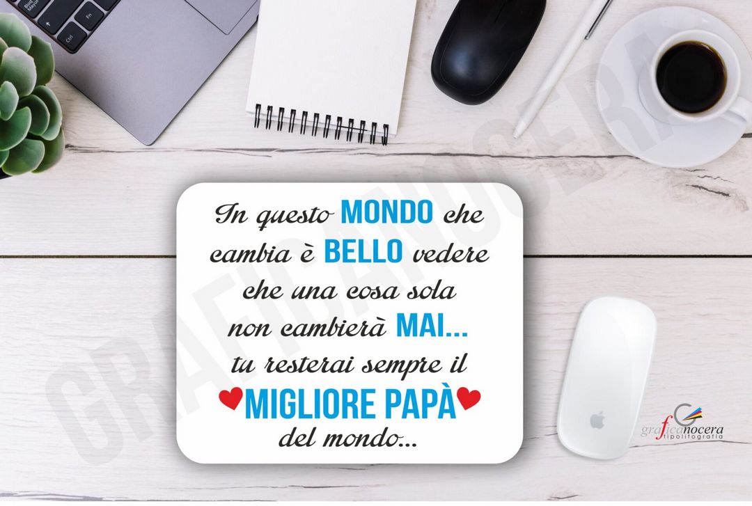 Festa del Papà Tappetino Mouse Pad Migliore Papà del mondo ufficio idea regalo