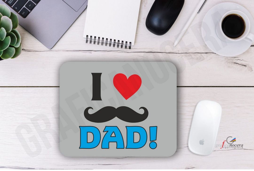 Festa del Papà Tappetino Mouse Pad I Love DAD ufficio idea regalo