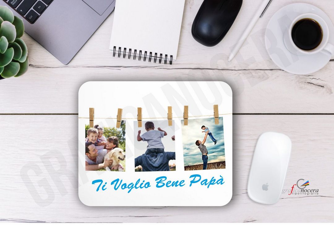 Festa del Papà Tappetino Mouse Pad con FOTO PERSONALIZZATA ufficio idea regalo