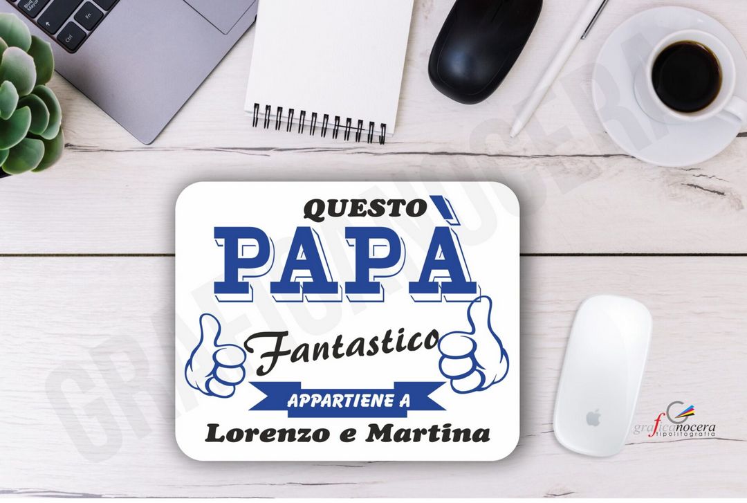 Festa del Papà Tappetino Mouse Pad con NOME PERSONALIZZATO ufficio idea regalo