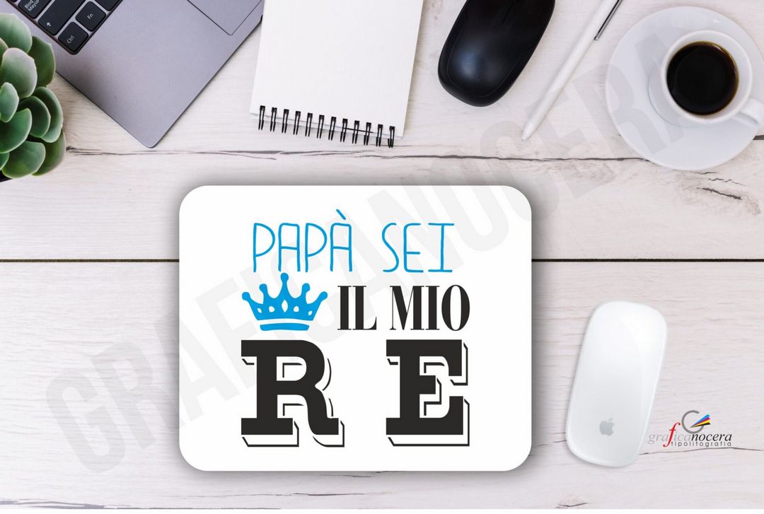 Festa del Papà Tappetino Mouse Pad Papà Sei il Mio RE ufficio idea regalo