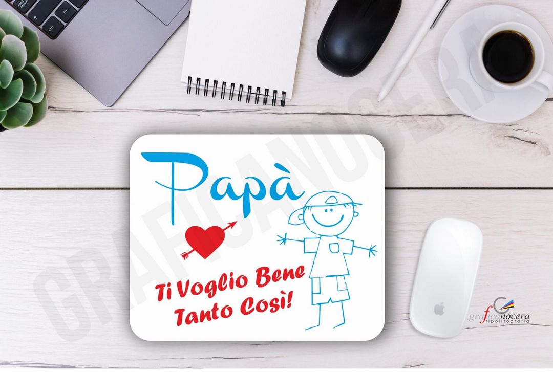 Festa del Papà Tappetino Mouse Pad Ti Voglio BENE tanto COSI' ufficio idea regalo