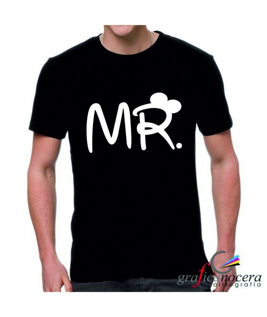 Maglia MR topolino tshirt moda nera idea regalo uomo maniche corte minnie
