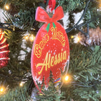 Pallina personalizzata Buon Natale, con Fiocco in Plexiglass, diametro 10cm