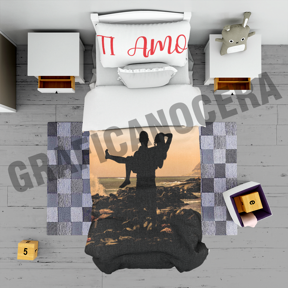 Plaid personalizzato 70x100 con foto coperta biancheria letto idea regalo